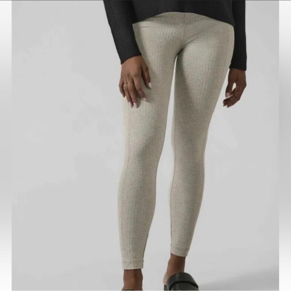 Athleta Delancy Size Medium Herringbone Tight Light Brown